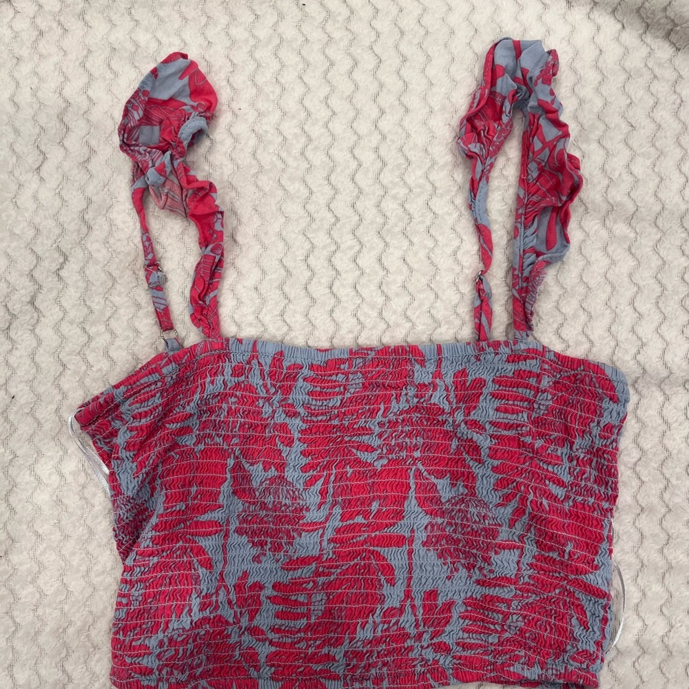 Floral Red and blue Women's Top